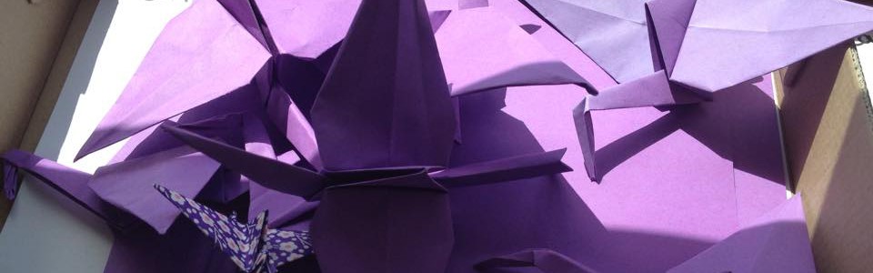 Sandra ist Lehrerin und hat mir Ihrer Klasse 1116 Papierkraniche gefaltet